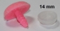 Preview: Sicherheitsnase oval beflockt rosa mit Sicherheitsscheibe