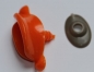Preview: Sicherheitsnase 42 x 14 mm Schnabel hart orange glänzend mit Sicherheitsscheibe
