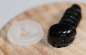 Preview: Sicherheitsnase 8 mm x 6 mm Hund hart schwarz glänzend mit Sicherheitsscheibe