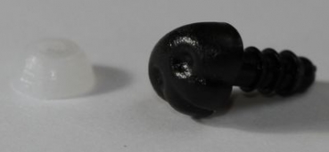 Sicherheitsnase 10 mm x 7 mm Hund hart schwarz glänzend mit Sicherheitsscheibe