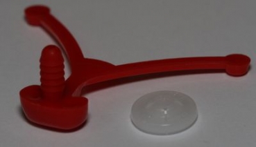 Sicherheitsnase 15 mm Katze Mund rot mit Sicherheitsscheibe