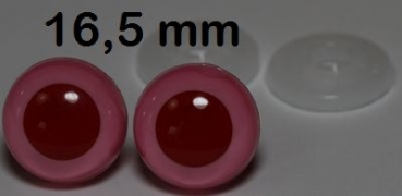1 Paar Sicherheitsaugen rosa mit roter Pupille