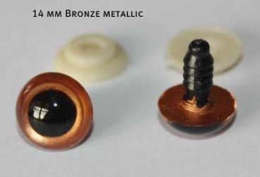 1 Paar Sicherheitsaugen bronze metallic