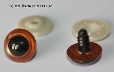 1 Paar Sicherheitsaugen bronze metallic