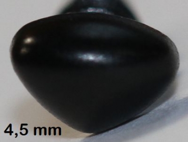Sicherheitsnase dreieckig hart schwarz mit Sicherheitsscheibe 4,5 mm