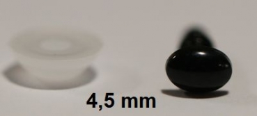 Sicherheitsnase 4,5 mm x 2 mm oval hart schwarz glänzend mit Sicherheitsscheibe