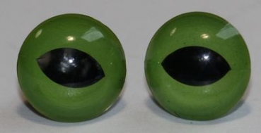 1 Paar 8 mm Kunststoffaugen Katze grün zum Annähen
