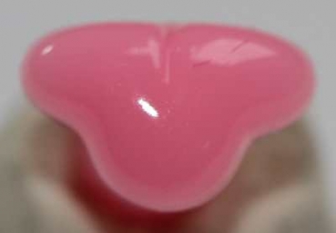 Sicherheitsnase 9,5 mm Katze hart rosa glänzend mit Sicherheitsscheibe