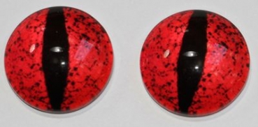 1 Paar Augen Glaslinsen Drache zum Aufkleben 20 mm rot
