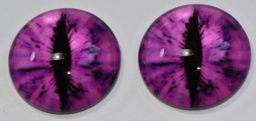 1 Paar Augen Glaslinsen Drache zum Aufkleben 18 mm purple