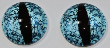1 Paar Augen Glaslinsen Drache zum Aufkleben 18 mm blau