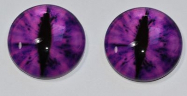 1 Paar Augen Glaslinsen Drache zum Aufkleben 14 mm purple