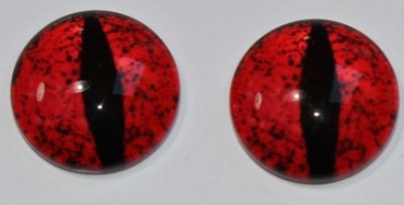 1 Paar Augen Glaslinsen Drache zum Aufkleben 14 mm rot