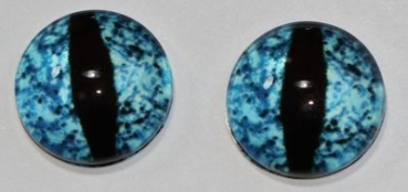 1 Paar Augen Glaslinsen Drache zum Aufkleben 12 mm blau