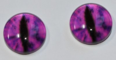 1 Paar Augen Glaslinsen Drache zum Aufkleben 10 mm purple