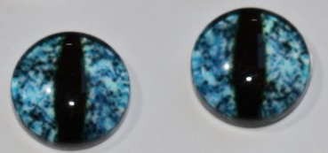 1 Paar Augen Glaslinsen Drache zum Aufkleben 10 mm blau