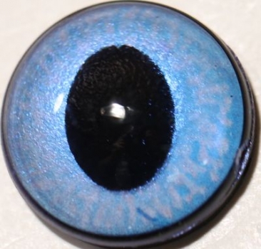 1 Paar Sicherheitsaugen ovale Pupillen zartblau schimmernd verschiedenfarbige Iris