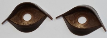 1 Paar Augenlider braun Ober/Unterlid (passend für 24 mm Sicherheitsaugen)