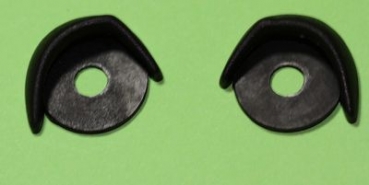 1 Paar Augenlider schwarz links rechts (passend für 21 mm Sicherheitsaugen)