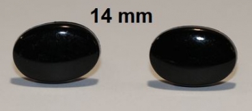 1 Paar 14 mm x 10 mm Sicherheitsaugen Knopfaugen schwarz oval