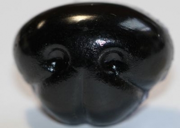Sicherheitsnase 17 mm x 22 mm Hund hart schwarz glänzend glatt mit Sicherheitsscheibe
