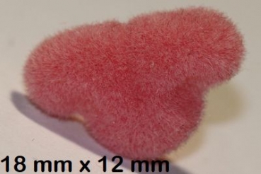 Sicherheitsnase 18 mm x 12 mm Katze beflockt rosa mit Sicherheitsscheibe