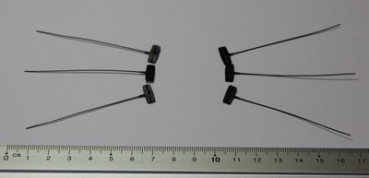 6 Stück Schnurrhaare aus Kunststoff schwarz ca. 6 cm
