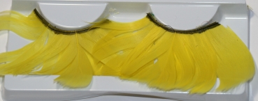 1 Paar Wimpern aus Federn gelb selbstklebend