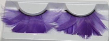 1 Paar Wimpern aus Federn violett selbstklebend