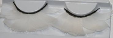 1 Paar Wimpern aus Federn weiß selbstklebend