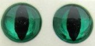 1 Paar Augen geschlitzte Pupille Kunststoff selbstklebend grün 3 mm
