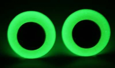 1 Paar Sicherheitsaugen grün Nachtleuchtend grün - leuchten im Dunkeln!