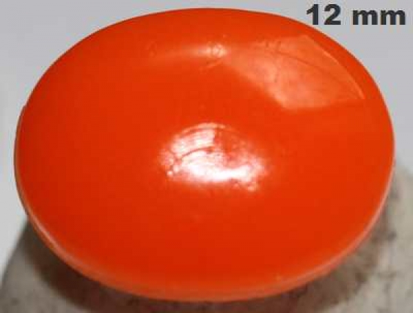 Sicherheitsnase oval hart orange glänzend mit Sicherheitsscheibe