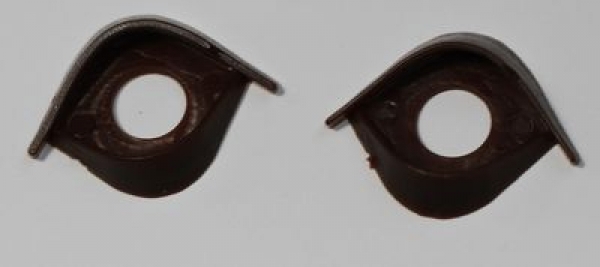 1 Paar Augenlider braun Ober/Unterlid (passend für 15 mm Sicherheitsaugen)