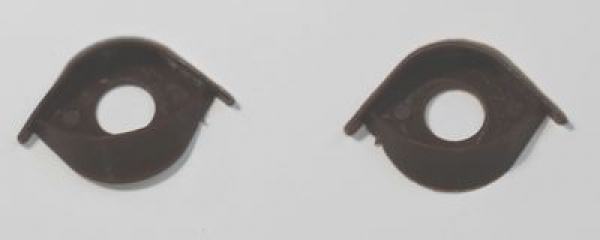1 Paar Augenlider braun Ober/Unterlid (passend für 16 mm Sicherheitsaugen)