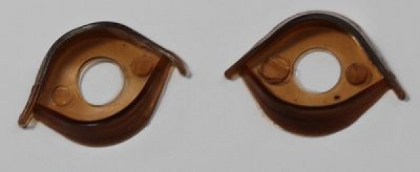 1 Paar Augenlider braun transparent Ober/Unterlid (passend für 14 mm Sicherheitsaugen)