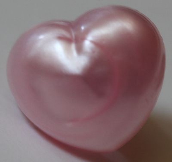 Sicherheitsnase 18 mm Herz hart Perlrosa glänzend mit Sicherheitsscheibe