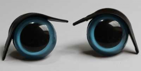 1 Paar Augenlider schwarz spitz (passend für 24 mm Sicherheitsaugen)