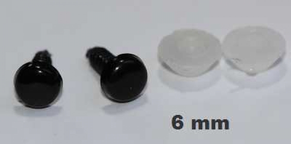 1 Paar Sicherheitsaugen Knopfaugen schwarz rund