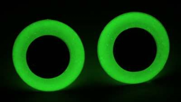 1 Paar Sicherheitsaugen blassgelb Nachtleuchtend grün - leuchten im Dunkeln!