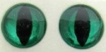 1 Paar Augen geschlitzte Pupille Kunststoff selbstklebend grün 6 mm