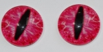 1 Paar Augen Glaslinsen zum Aufkleben 20 mm Drache pink