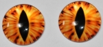 1 Paar Augen Glaslinsen Katze/Drache zum Aufkleben 18 mm orange schwarz