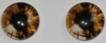 1 Paar Augen Glaslinsen zum Aufkleben 12 mm gelb braun