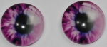 1 Paar Augen Glaslinsen zum Aufkleben 14 mm rosa weiß
