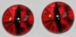 1 Paar Augen Glaslinsen Drache zum Aufkleben 12 mm rot schwarz